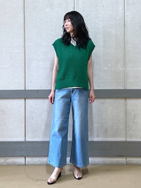 「アイテム（ベスト）」を使った、みかさん（レディース・174cm・30代）の夏コーディネート