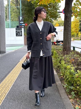 「アイテム（ピアス（両耳用））」を使った、みかさん（レディース・174cm・30代）の秋コーディネート