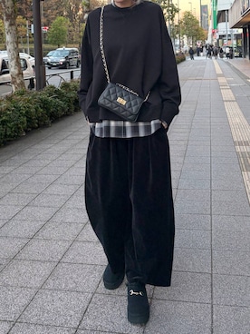 「アイテム（スリッポン）」を使った、みかさん（レディース・174cm）の冬コーディネート