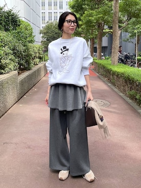 「MOHI（モヒ）のアイテム」を使った、みかさん（レディース・174cm）の秋コーディネート