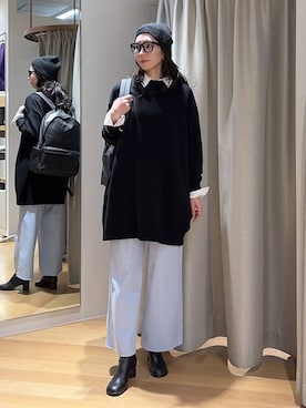 「アイテム（ニットキャップ/ビーニー）」を使った、みかさん（レディース・174cm・30代）の秋コーディネート