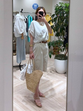 「MADE IN MADA（メイドインマダ）のアイテム」を使った、みかさん（レディース・174cm）の春コーディネート