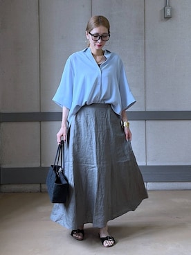 「PLAKTON（プラクトン）のアイテム」を使った、みかさん（レディース・174cm）の夏コーディネート