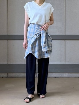 「PLAKTON（プラクトン）のアイテム」を使った、みかさん（レディース・174cm）の夏コーディネート