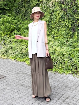 「PLAKTON（プラクトン）のアイテム」を使った、みかさん（レディース・174cm）の夏コーディネート