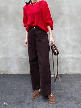 「BARNYARDSTORM（バンヤードストーム）のBARNYARDSTORM / ウォームストレッチチノパンツ / マシンウォッシャブル（チノパンツ）」を使った、みかさん（レディース・174cm）の秋コーディネート