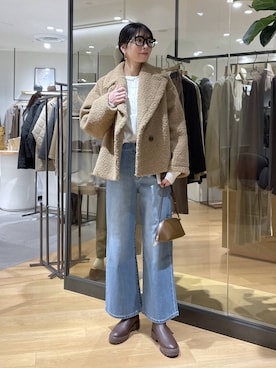 「アイテム（ピーコート）」を使った、みかさん（レディース・174cm）の秋コーディネート