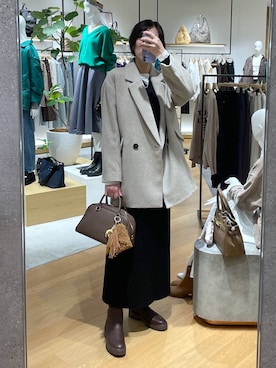 「アイテム（キーホルダー）」を使った、みかさん（レディース・174cm）の秋コーディネート