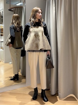 「BARNYARDSTORM（バンヤードストーム）のBARNYARDSTORM / 裾フリルブラウス / ハンドウォッシャブル 【YouTube「i.style closet」紹介アイテム】（シャツ/ブラウス）」を使った、みかさん（レディース・174cm）の秋コーディネート