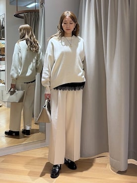 「BARNYARDSTORM（バンヤードストーム）のBARNYARDSTORM / 裾フリルブラウス / ハンドウォッシャブル 【YouTube「i.style closet」紹介アイテム】（シャツ/ブラウス）」を使った、みかさん（レディース・174cm）の秋コーディネート