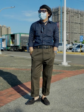 「COOLなこのコが仲間入り」｜「アイテム（ハンチング/ベレー帽）」を使った、YOGAさん（メンズ・170cm）の夏コーディネート