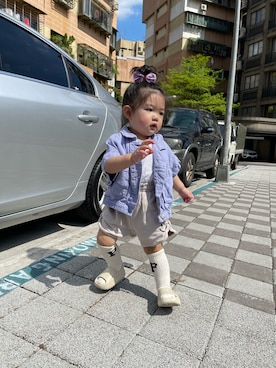 「NOのアイテム」を使った、niniさん（キッズ・80cm）の春コーディネート