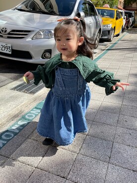 「NOのアイテム」を使った、niniさん（キッズ・80cm）の春コーディネート