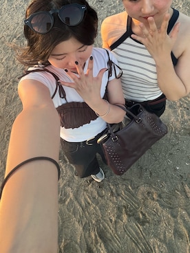 「FUULLY STUDIO（フーリィーステューディオ）のアイテム」を使った、マコさん（レディース・156cm）の夏コーディネート