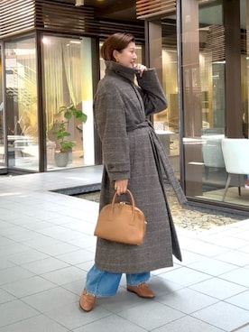 「アイテム（ステンカラーコート）」を使った、shihoさん（レディース・165cm）の秋コーディネート