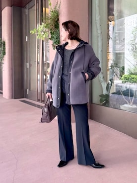 「アイテム（ボストンバッグ）」を使った、shihoさん（レディース・165cm）の秋コーディネート