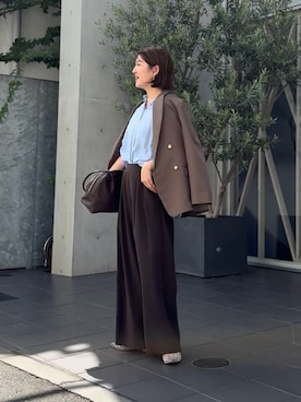 「パンツスタイル」｜「アイテム（ジャケット/アウター）」を使った、shihoさん（レディース・165cm）の夏コーディネート