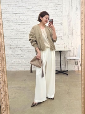「アイテム（MA-1）」を使った、shihoさん（レディース・165cm）の秋コーディネート
