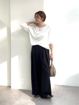 「RIVE DROITE（リヴドロワ）のアイテム（アクセサリー）」を使った、shihoさん（レディース・165cm）の春コーディネート