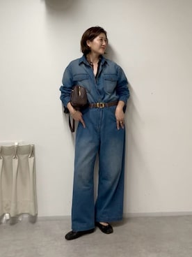 「アイテム（つなぎ/オールインワン）」を使った、shihoさん（レディース・165cm）の夏コーディネート