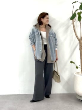 「アイテム（スウェットパンツ）」を使った、shihoさん（レディース・165cm）の秋コーディネート