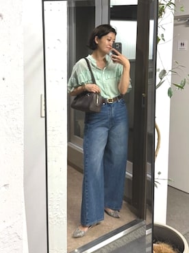 「アイテム（ベルト）」を使った、shihoさん（レディース・165cm・30代）の夏コーディネート