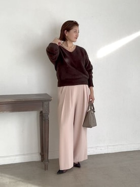 「アイテム（スラックス）」を使った、shihoさん（レディース・165cm・30代）の冬コーディネート