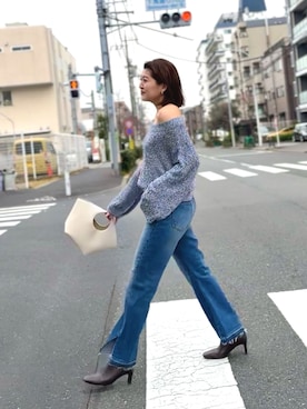 「アイテム（デニムパンツ）」を使った、shihoさん（レディース・165cm・30代）の冬コーディネート