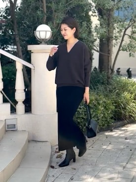 「RIVE DROITE（リヴドロワ）の【収納力抜群】2wayハンドルバッグ（ハンドバッグ）」を使った、shihoさん（レディース・165cm）の秋コーディネート