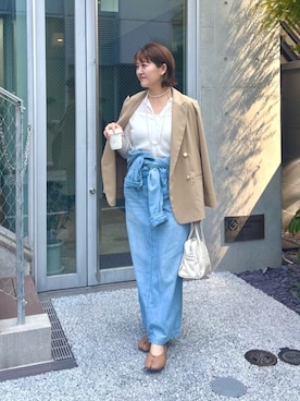 「春カラー」｜「アイテム（キャミソール）」を使った、shihoさん（レディース・165cm）の春コーディネート