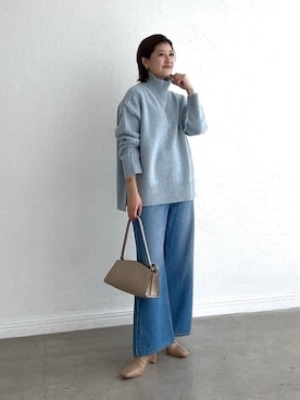 「RIVE DROITE（リヴドロワ）の【収納力抜群】2wayハンドルバッグ（ハンドバッグ）」を使った、shihoさん（レディース・165cm）の秋コーディネート