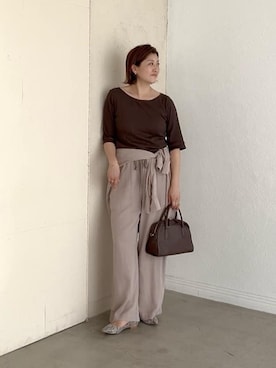 「アイテム（ボストンバッグ）」を使った、shihoさん（レディース・165cm・30代）の夏コーディネート