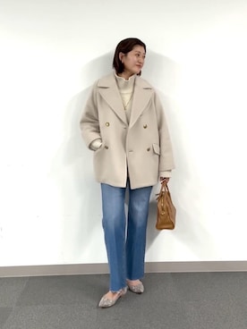 「アイテム（ボストンバッグ）」を使った、shihoさん（レディース・165cm）の秋コーディネート