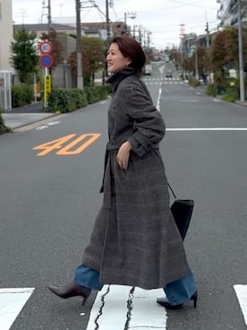 「アイテム（ステンカラーコート）」を使った、shihoさん（レディース・165cm）の秋コーディネート