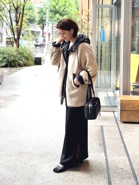 「骨格ウェーブ」｜「アイテム（その他アウター）」を使った、shihoさん（レディース・165cm）の秋コーディネート