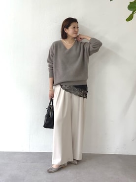 「アイテム（キャミソール）」を使った、shihoさん（レディース・165cm）の秋コーディネート