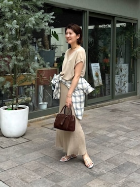 「アイテム（ニット/セーター）」を使った、shihoさん（レディース・165cm）の夏コーディネート