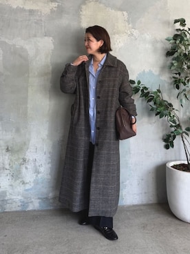 「アイテム（ステンカラーコート）」を使った、shihoさん（レディース・165cm）の秋コーディネート
