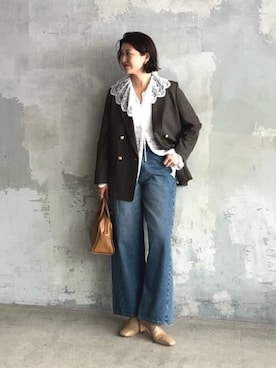 「アイテム（テーラードジャケット）」を使った、shihoさん（レディース・165cm・30代）の秋コーディネート