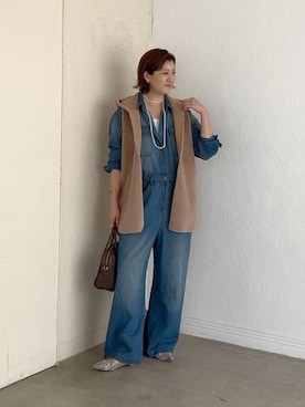 「アイテム（つなぎ/オールインワン）」を使った、shihoさん（レディース・165cm）の夏コーディネート