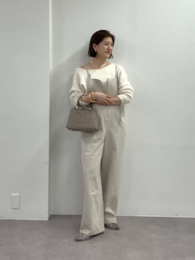 「アイテム（サロペット/オーバーオール）」を使った、shihoさん（レディース・165cm）の冬コーディネート