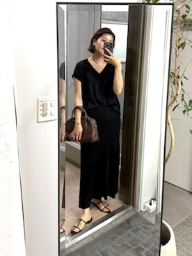 「アイテム（ボストンバッグ）」を使った、shihoさん（レディース・165cm）の夏コーディネート