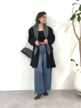 「アイテム（ストール/ショール）」を使った、shihoさん（レディース・165cm）の冬コーディネート