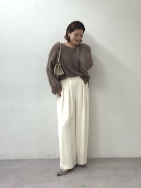 「RIVE DROITE（リヴドロワ）の【収納力抜群】2wayハンドルバッグ（ハンドバッグ）」を使った、shihoさん（レディース・165cm）の秋コーディネート