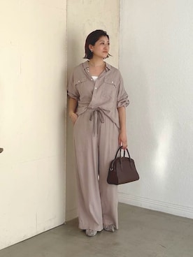 「アイテム（ボストンバッグ）」を使った、shihoさん（レディース・165cm・30代）の夏コーディネート