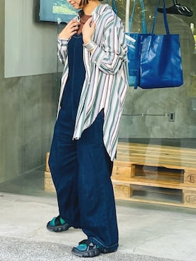 「Onitsuka Tiger（オニツカタイガー）のアイテム（サンダル）」を使った、san🦔さん（レディース・158cm）の秋コーディネート