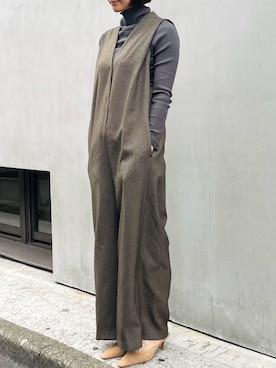 「アイテム（つなぎ/オールインワン）」を使った、san🦔さん（レディース・158cm）の秋コーディネート
