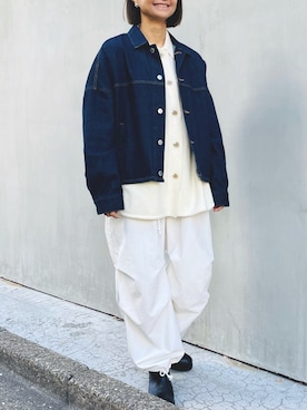 「マイベストコーデ2023」｜「アイテム（デニムジャケット）」を使った、san🦔さん（レディース・158cm）の冬コーディネート