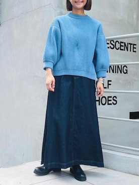 「ボリュームニット」｜「アイテム（シューズ）」を使った、san🦔さん（レディース・158cm）の秋コーディネート