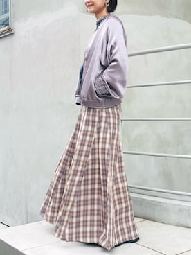 「アイテム（ブルゾン、グレー系）」を使った、san🦔さん（レディース・158cm）の秋コーディネート